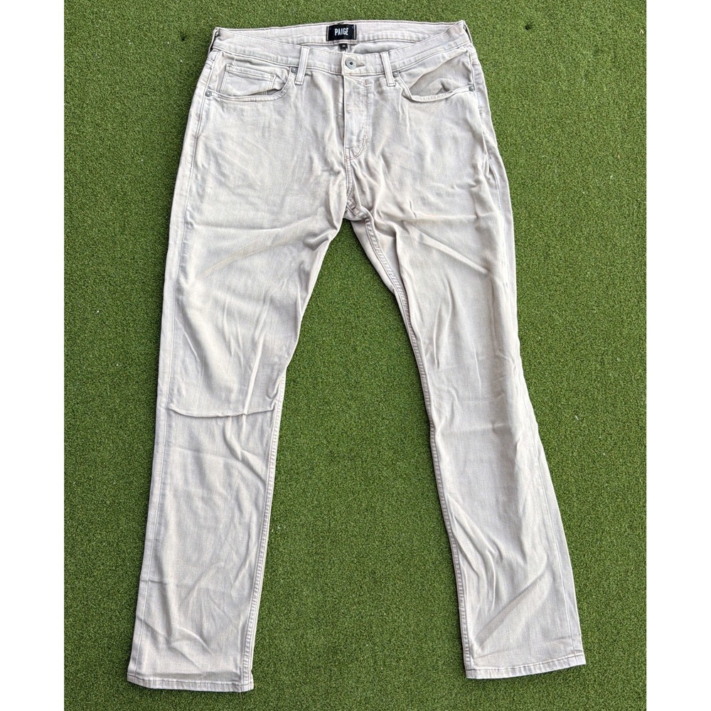 Paige Jeans Mens 33x31 Beige Federal Slim Straight Stretch